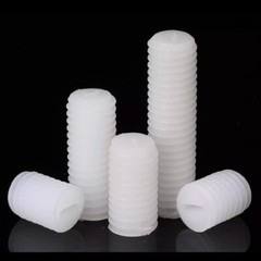 White Plastic Nylon Flat Point Grub Screws Slotted Head Socket Set Screw DIN 916