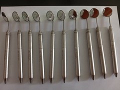 Lot of 10 Pcs Hu-Friedy MH6 Dental Mouth Mirrors Steel Handles Same as Picture