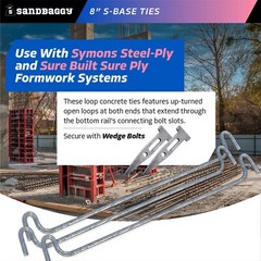 Sandbaggy 8″ S-Base Tie for Symons Steel-Ply or Sure Built Sure Ply Form Systems