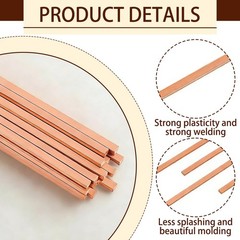 50 Sticks Brazing Rods BCuP-5 15% Silver Solder Phos Copper Flat Welding Rods…