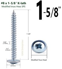 Modified Truss Head Phillips Self piercing sharp point screws #8 x 1/2″- 3″ Zinc