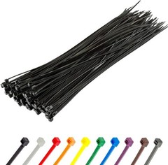 Versatile 8 Inch Black Cable Ties – 100 Pack, 18lb Strength for Ultimate Support