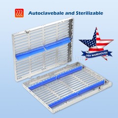10 DENTAL SURGICAL AUTOCLAVE STERILIZATION CASSETTE BOX FOR 20 INSTRUMENTS