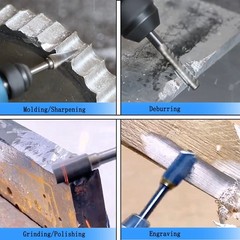 4 Pcs Ball Shape Aluminum Cutting Burr Set – 3/32” Shank Tungsten Carbide En…