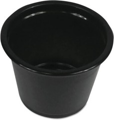 1 oz Plastic Black Disposable Portion Cups with Lids Sauce Souffle Cup