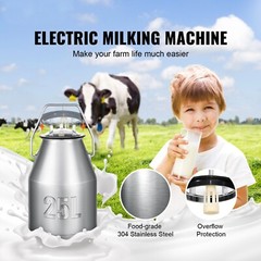 Electric Cow Milking Machine Milking Equipment 25L 304 Stainless Steel