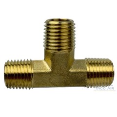 1/4″ x 1/4″ x 1/4″ NPT Male Equal Pipe Tee Brass 3 Way MNPT Fitting