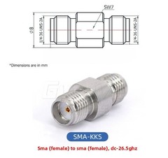 SMA-SMA Adapter (JJ/KK/JK), DC – 18GHz Connector Adapter,DC – 26.5GHz Adapter