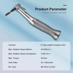 NSK Style SG20 Dental Implant 20:1 Contra Angle Push Button Surgical Handpiece