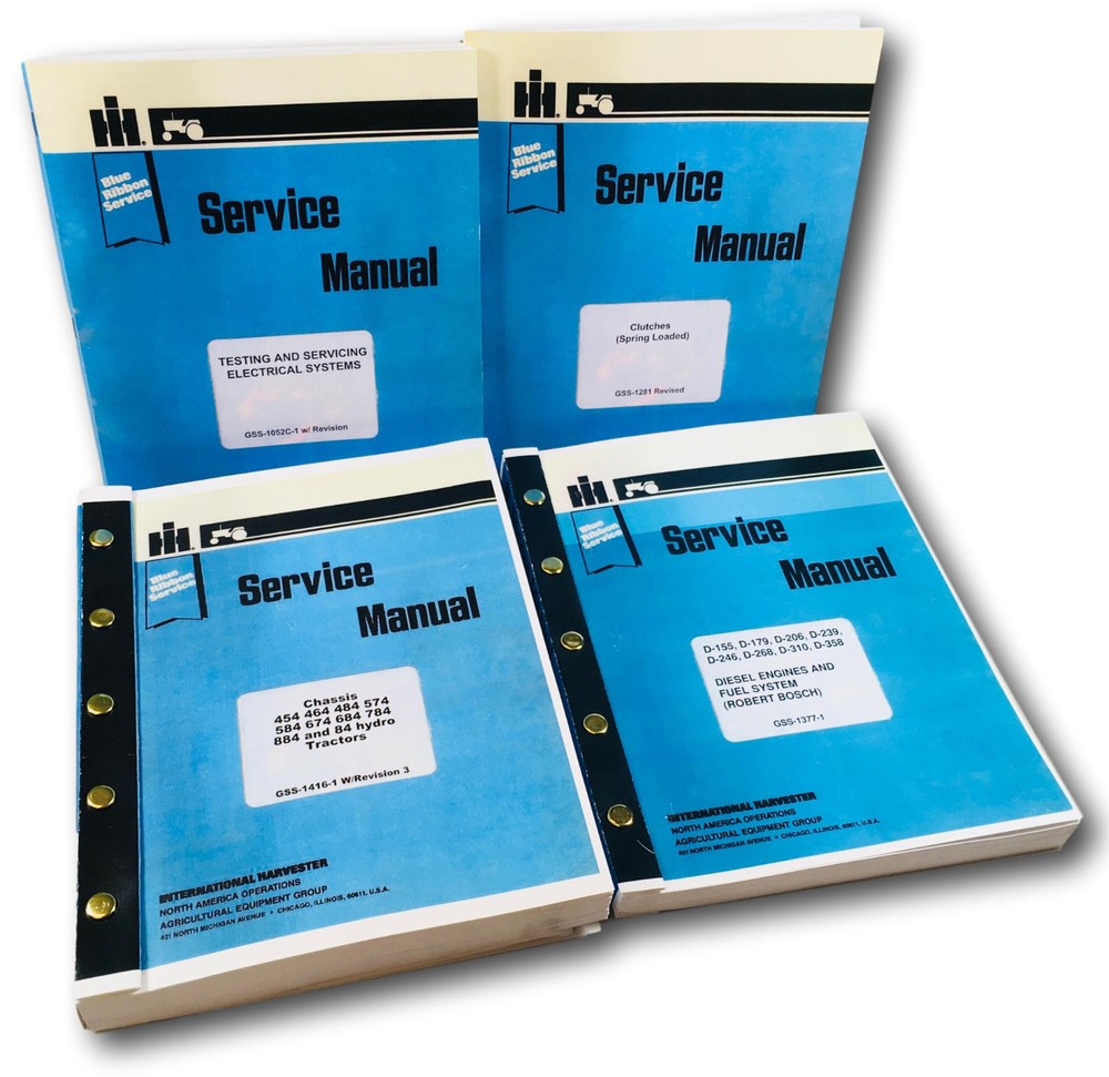 International 454 464 484 574 584 Diesel Tractor Service Manual Repair Shop Oem