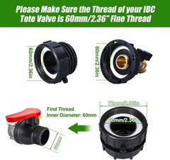 275-330 Gal IBC Tote Water Tank Hose Adapter 3 Sizes Brass Valve Connector