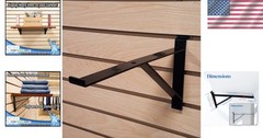 12″ Black Heavy Duty Slatwall Brackets – Securely Display Your Shelves (4 Pack)