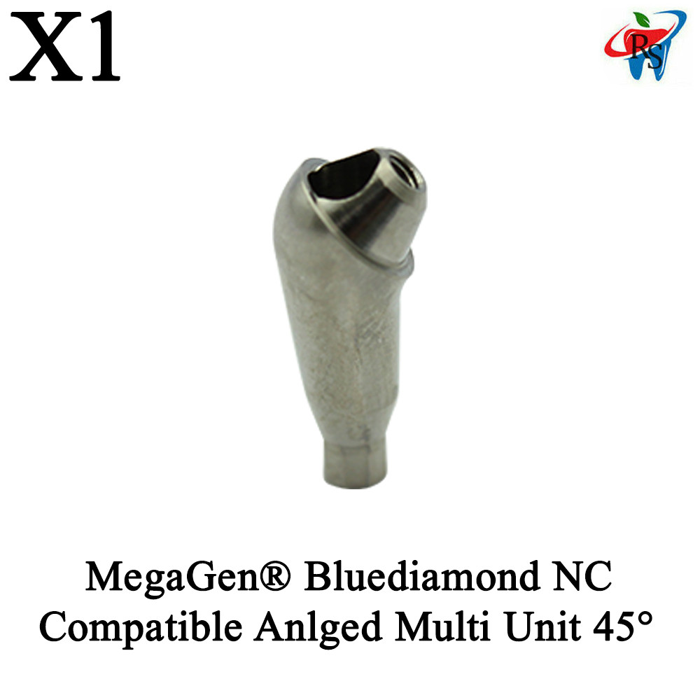 1x Dental MegaGen® Bluediamond NC Compatible Angled Multi Unit 45° Abutments