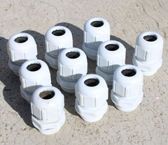 10pc Lot M20 White Waterproof Cable Gland Connector Cable Range M20 x 1.5mm