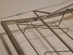 Lot of 2 Unbranded steel display racks, 28 x 16 x 5 in, 3 tiers 14.5×7.5 in each