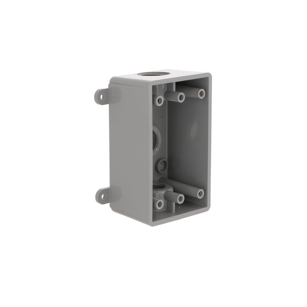 BELL PSB37550GY Single-Gang Weatherproof Three 1/2 in. or 3/4 2 in., Gray