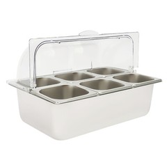 Party Fruit Seafood Buffet Tray Ice Food Serving Display Tray w/ Roll Top Cove
