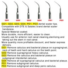 5 Puntas escalador ultrasónico dental Fit EMS Cavitron/DTE SATELEC pieza de mano