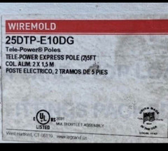 Wiremold 25DTP-E10DG Steel Express Tele-Power Pole Extender (2 X 5′) Pre-wired