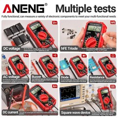 LCD Digital Multimeter Voltmeter Ammeter Ohmmeter Volt AC DC Tester Leads Meter