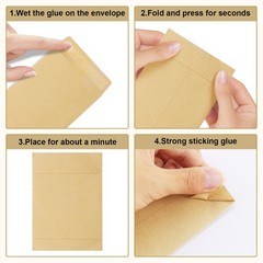 100 Pack Coin Envelope 3.23″×4.53″,Brown Kraft Small 3.5×6.5inch,