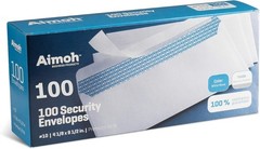 100 Self-Seal Security Envelopes, Windowless, Quick-Seal & Privacy Tint, 4⅛ x 9½