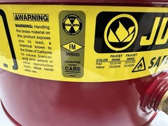 Justrite 7225140 Safety Can, Laboratory Can w/ Faucet 7225150 2.5 Gallon Red gas