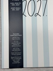 RAE DUNN 2026 2027 Monthly Calendar Planner STRIPED Blue 2027 Size 9.75 X 7.5″