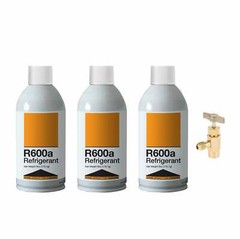 Refrigerant R600a Upright Charging Self Sealing Can 6oz – 3 Pack with K28 Can Ta