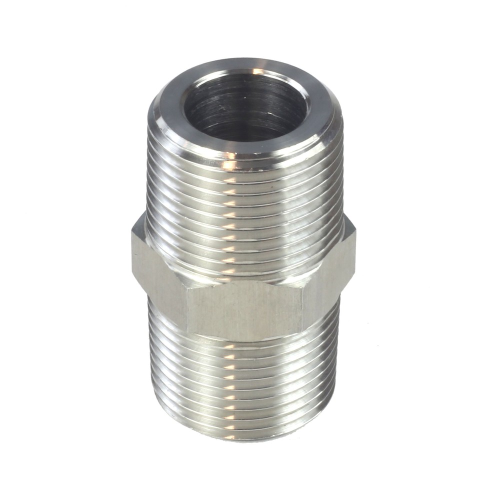 1″ NPT Male x 1″ NPT Male Hex Nipple Pipe Adapter Stainless Steel 304