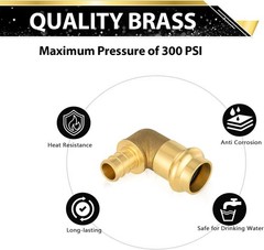 1/2″ Copper Press x 1/2″ PEX Crimp Elbow, Pack of 10