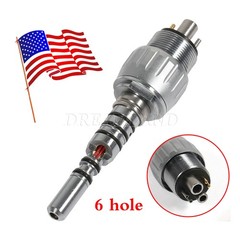 Dental LED 6 Hole Quick Coupler 360 degree swivel Fit KAVO Handpiece ux’