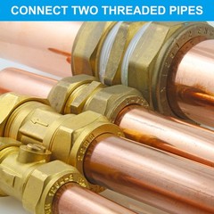 Brass Hex Nipple Pipe Fitting, 2 Pack 3/8″ NPT x 1/4″ NPT Male Couplings