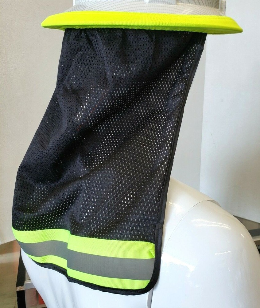 2 PC. FX SAFETY HARD HAT NECK SHIELD HELMET SUN SHADE HI VIS REFLECTIVE STRIPE