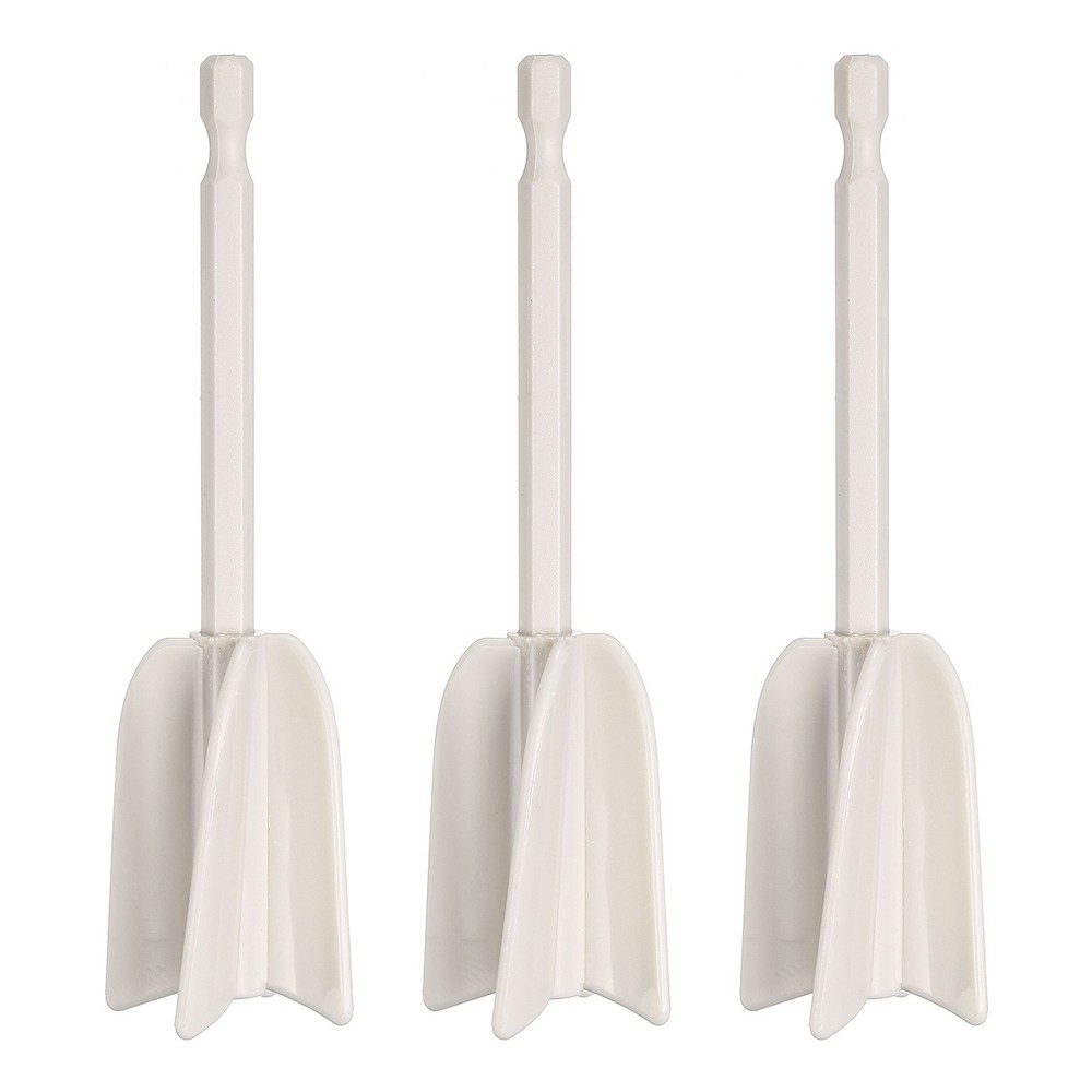 3Pcs 4.9″ ABS Plastic Silicone Resin Mixer Paddle, White
