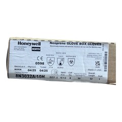 HONEYWELL North 8B3032A/10H Glove-Box 30 Mil Butyl Neoprene Gloves Black 10 1/2