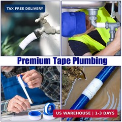 Pushglossy 200 Rolls PTFE Tape 1/2 x 520 Inches Plumbers Waterproof Sealant Plum