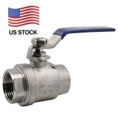 1″ 1 inch SS Ball Valve NPT Female Threaded Full Port Stainless Steel 316 oil