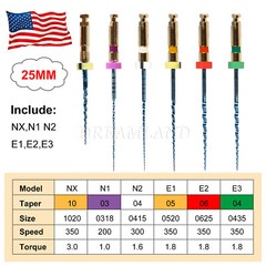 6Pcs Endo Rotary Files Dental X3 Endodontic NITI Engine Files 21/25/31MM