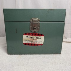 Vintage Porta File Box Metal File Storage Home Office Organizer Key Under Label!