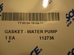 Toyota forklift gasket for water pump from Total Source New in package