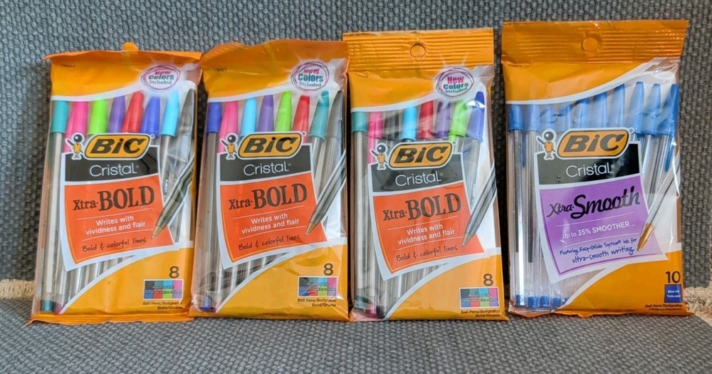 3 Packs of Bic Usa Inc BICMSBAP81 19627 Bic Cristal Xtra Bold Pack Of 8 + Bonus