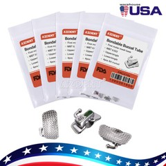 AZDENT Dental Orthodontic 1st Molar Buccal Tubes Bondable MBT/Roth.022 Non-conv