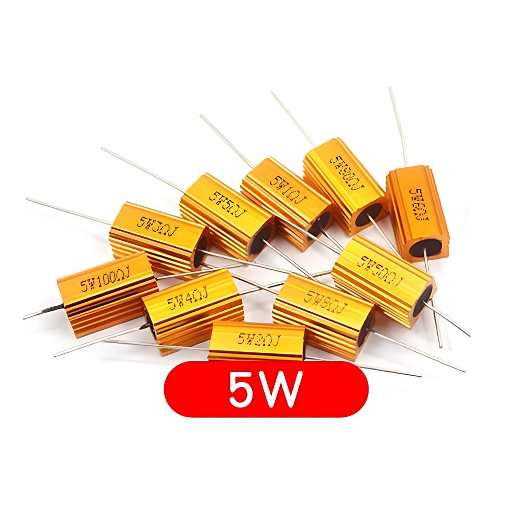 5/10/25 ~500W High Power Golden Aluminium Load Resistor Wirewound Various Values