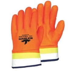 MCR Oil Hauler HI VIS ORANGE Double Dipped Chemical Resistant PVC Rubber Gloves