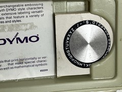 Vintage DYMO 1550 Tapewriter Label Maker with 3 Wheels, Tape & Case