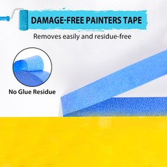 2 Rolls Blue Painters Tape 2 Inch x 60 Yards Bulk Masking Tape Wall Painting