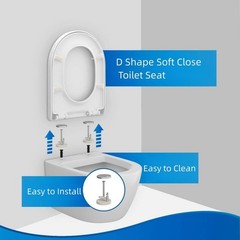 SADALAK D/U Shape Toilet Seat,Soft Close and Quick-Release for Easy Cleaning …