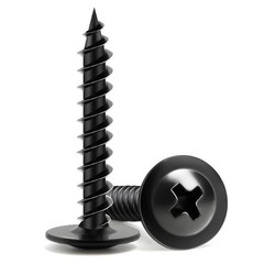 Wood Screws 1 Inch, 110 PCS Premium Phillips Truss Head Black Wood Screws, Self