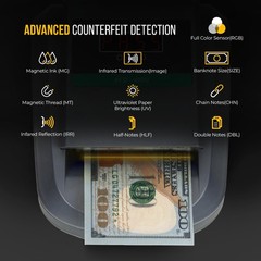 Kolibri KCD-1000 4-Way Portable Fake Currency Reader Counterfeit Bill Detector